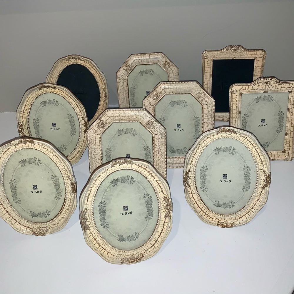 Antiqued Ivory mini picture frames 3.5x5 lot of 10